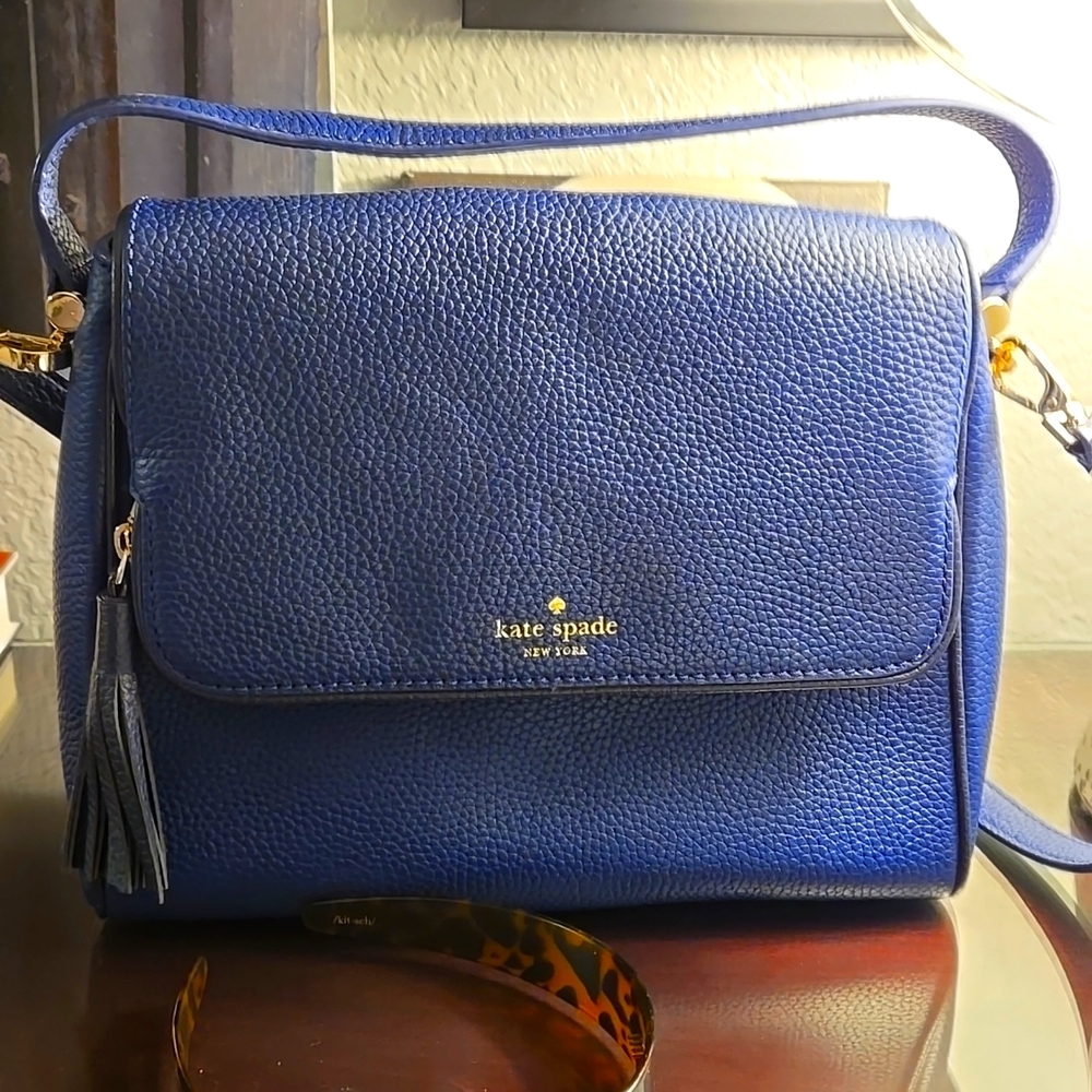 Kate Spade navy leather shoulder bag